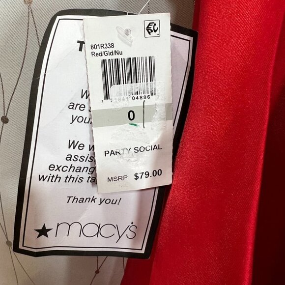 NWT B. Darlin Gold Lace Red A-Line Dress $79 - Picture 6 of 7